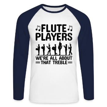 Marching Band Sprüche Lustige Marching Instrumente - Unisex Baseballshirt langarm - Weiß/Navy - Vorne - Nik (191cm)