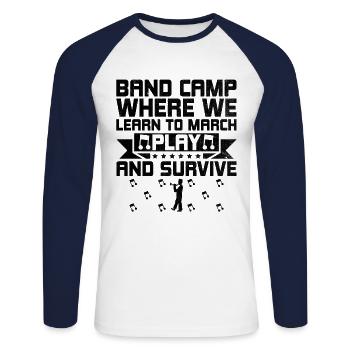 Blaskapelle Sprüche Lustige Marschinstrumente - Unisex Baseballshirt langarm - Weiß/Navy - Vorne - Nik (191cm)