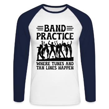 Marching Band Sayings Funny Marching Instruments - Unisex Long Sleeve Baseball T-Shirt - white/navy - Front - Nik (191cm)