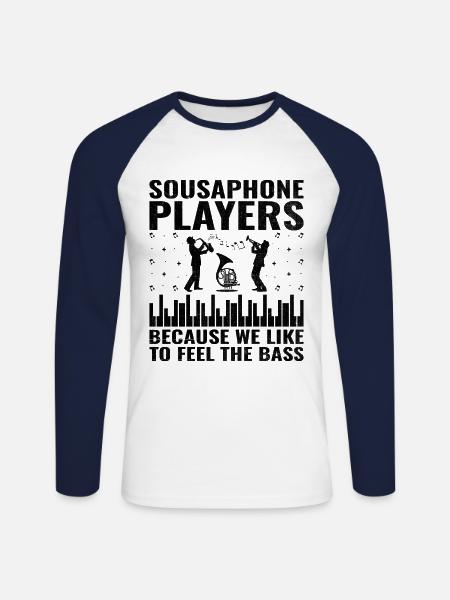 Blaskapelle Sprüche Lustige Marschinstrumente - Unisex Baseballshirt langarm - Weiß/Navy