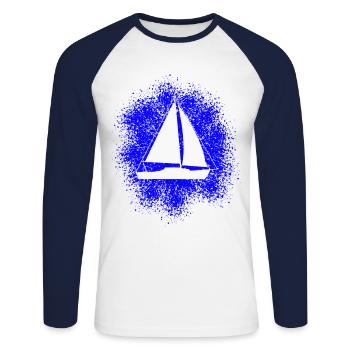 Voilier Voilier Voilier Voilier - T-shirt baseball manches longues Homme - blanc/marine - Devant - Nik (191cm)