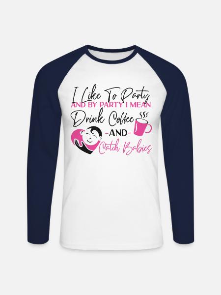 LD Labour And Delivery Nurse - Unisex Long Sleeve Baseball T-Shirt - white/navy