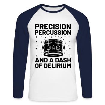 Drum Corps Marching Band Drum Corp Musik Percussio - Unisex Baseballshirt langarm - Weiß/Navy - Vorne - Nik (191cm)
