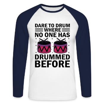 Drum Corps Marching Band Drum Corp Music Percussio - Unisex Baseballshirt langarm - Weiß/Navy - Vorne - Nik (191cm)