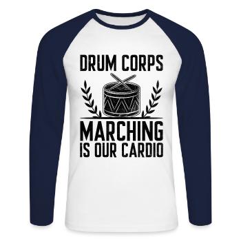 Drum Corps Marching Band Drum Corp Musik Percussio - Unisex Baseballshirt langarm - Weiß/Navy - Vorne - Nik (191cm)