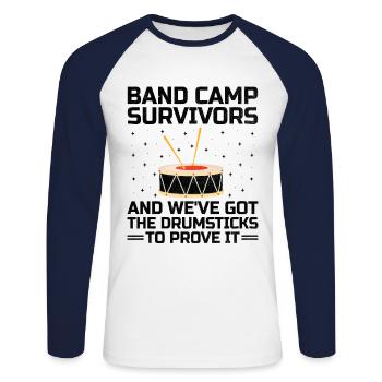 Drum Corps Marching Band Drum Corp Music Percussio - Unisex Baseballshirt langarm - Weiß/Navy - Vorne - Nik (191cm)