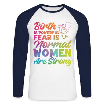 LD Labour And Delivery Nurse - Unisex Long Sleeve Baseball T-Shirt - white/navy - Front - Nik (191cm)