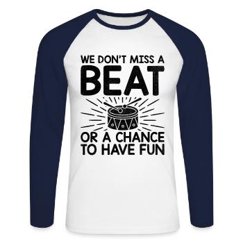 Drum Corps Marching Band Drum Corp Music Percussio - Unisex Baseballshirt langarm - Weiß/Navy - Vorne - Nik (191cm)