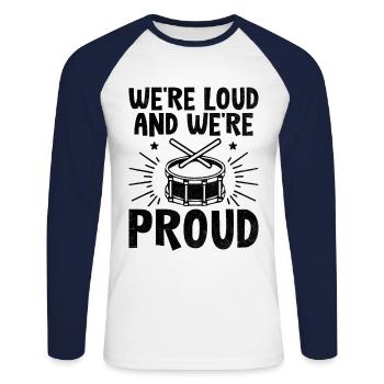 Drum Corps Marching Band Drum Corp Music Percussio - Unisex Baseballshirt langarm - Weiß/Navy - Vorne - Nik (191cm)