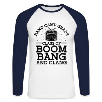 Drum Corps Marching Band Drum Corp Music Percussio - Unisex Baseballshirt langarm - Weiß/Navy - Vorne - Nik (191cm)