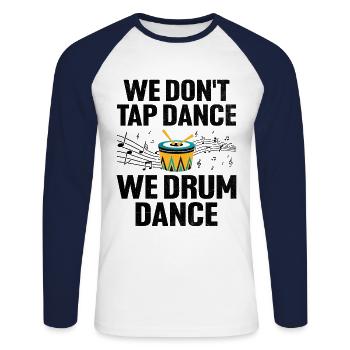 Drum Corps Marching Band Drum Corp Music Percussio - Unisex Long Sleeve Baseball T-Shirt - white/navy - Front - Nik (191cm)