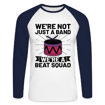 Drum Corps Marching Band Drum Corp Music Percussio - Unisex Baseballshirt langarm - Weiß/Navy - Vorne - Nik (191cm)