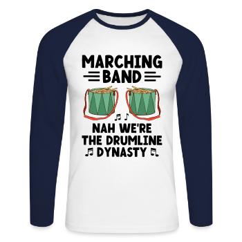 Drum Corps Marching Band Drum Corp Music Percussio - Unisex Baseballshirt langarm - Weiß/Navy - Vorne - Nik (191cm)