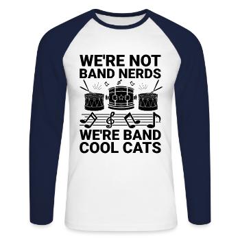 Drum Corps Marching Band Drum Corp Music Percussio - Unisex Baseballshirt langarm - Weiß/Navy - Vorne - Nik (191cm)