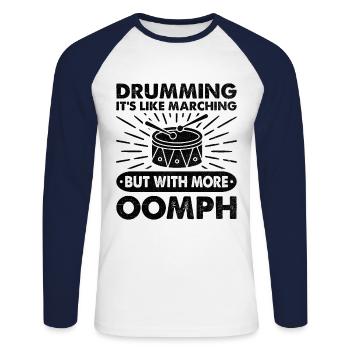 Drum Corps Marching Band Drum Corp Music Percussio - Unisex Baseballshirt langarm - Weiß/Navy - Vorne - Nik (191cm)