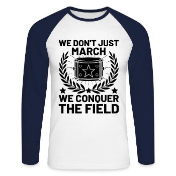 Drum Corps Marching Band Drum Corp Music Percussio - Unisex Baseballshirt langarm - Weiß/Navy - Vorne - Nik (191cm)