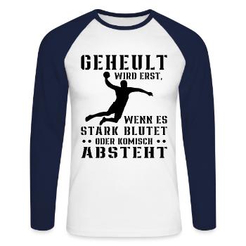 Handball Nix Für Weicheier Geschenk Für Handballer - Unisex Baseballshirt langarm - Weiß/Navy - Vorne - Nik (191cm)
