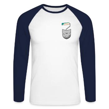 House Painter Decorator Pocket - Unisex Long Sleeve Baseball T-Shirt - white/navy - Front - Nik (191cm)