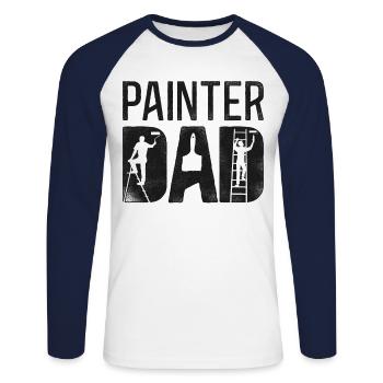 House Painter Decorator Painter - Unisex Long Sleeve Baseball T-Shirt - white/navy - Front - Nik (191cm)
