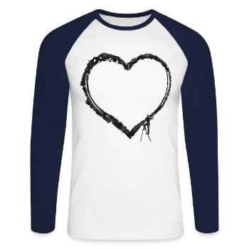 House Painter Decorator Heart - Unisex Long Sleeve Baseball T-Shirt - white/navy - Front - Nik (191cm)