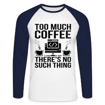 Kaffee-Codierung Programmierer Programmierer Entwickler Nerd Coff - Unisex Baseballshirt langarm - Weiß/Navy - Vorne - Nik (191cm)