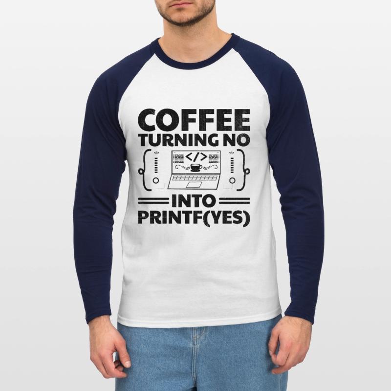 Kaffee-Codierung Programmierer Programmierer Entwickler Nerd Coff Unisex Baseballshirt langarm