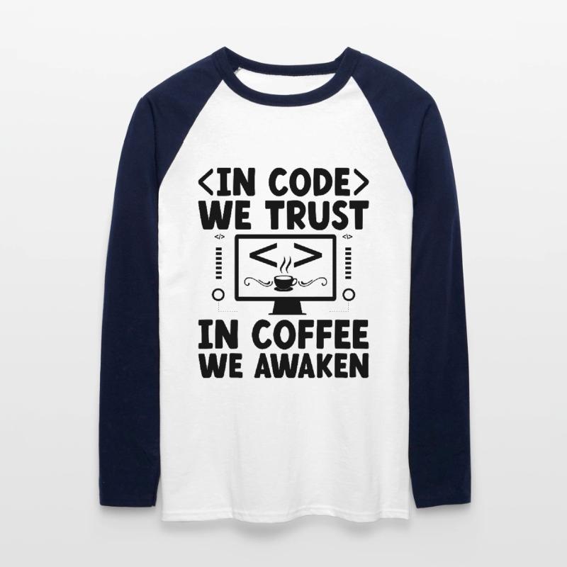 Kaffee-Codierung Programmierer Programmierer Entwickler Nerd Coff Unisex Baseballshirt langarm