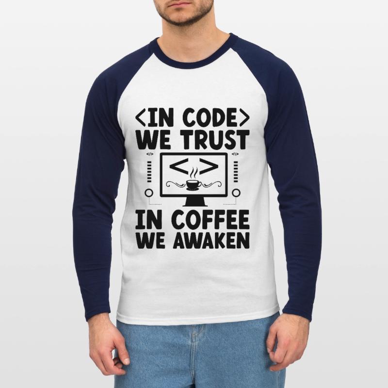 Kaffee-Codierung Programmierer Programmierer Entwickler Nerd Coff Unisex Baseballshirt langarm