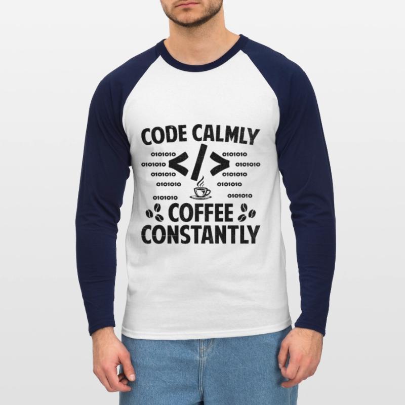 Kaffee-Codierung Programmierer Programmierer Entwickler Nerd Coff Unisex Baseballshirt langarm