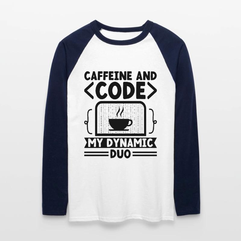 Café Codage Programmeur Codeur Développeur Nerd Coff T-shirt baseball manches longues Homme