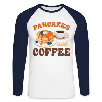 Pancake Lover Kids Pancakes And - Unisex Long Sleeve Baseball T-Shirt - white/navy - Front - Nik (191cm)