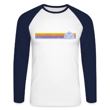 Pancake Lover Kids Retro Vintage - Unisex Baseballshirt langarm - Weiß/Navy - Vorne - Nik (191cm)
