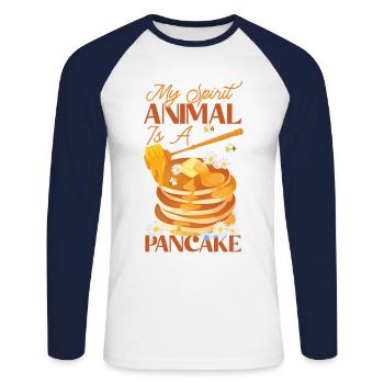Pancake Lover Kids My Spirit - Unisex Long Sleeve Baseball T-Shirt - white/navy - Front - Nik (191cm)