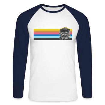 Pancake Lover Kids Retro Vintage - Unisex Baseballshirt langarm - Weiß/Navy - Vorne - Nik (191cm)