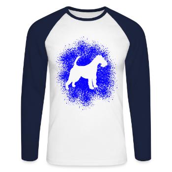 Drahthaar-Foxterrier für Hundeliebhaber - Unisex Baseballshirt langarm - Weiß/Navy - Vorne - Nik (191cm)