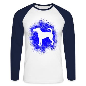 Parson Russell Terrier – Pour les vrais amoureux des chiens - T-shirt baseball manches longues Homme - blanc/marine - Devant - Nik (191cm)