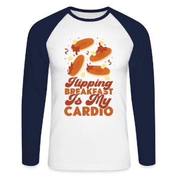 Pancake Lover Kids Flipping - Unisex Long Sleeve Baseball T-Shirt - white/navy - Front - Nik (191cm)