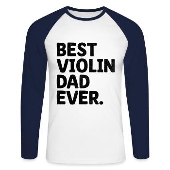 Bester Violinvater aller Zeiten Geiger Instrument Violinis - Unisex Baseballshirt langarm - Weiß/Navy - Vorne - Nik (191cm)