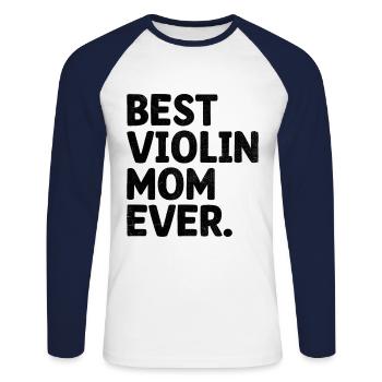Beste Geige Mama aller Zeiten Geigerin Instrument Violinis - Unisex Baseballshirt langarm - Weiß/Navy - Vorne - Nik (191cm)