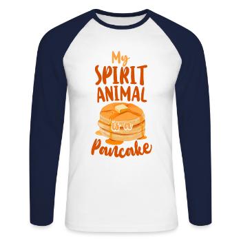 Pancake Lover Kids My Spirit - Unisex Long Sleeve Baseball T-Shirt - white/navy - Front - Nik (191cm)
