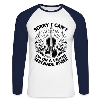 Désolé je ne peux pas je suis sur un violon sérénade spree violi - T-shirt baseball manches longues Homme - blanc/marine - Devant - Nik (191cm)