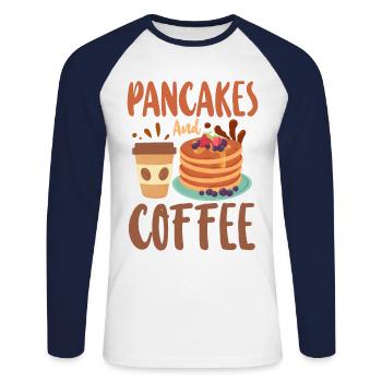 Pancake Lover Kids Pancakes And - Unisex Long Sleeve Baseball T-Shirt - white/navy - Front - Nik (191cm)
