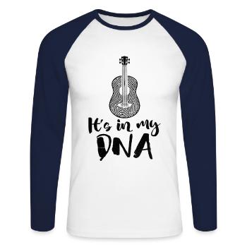 Es liegt in meiner DNA Geige Instrument Geigerin Violini - Unisex Baseballshirt langarm - Weiß/Navy - Vorne - Nik (191cm)