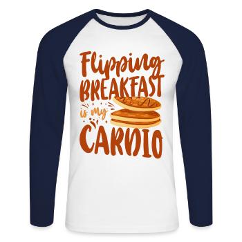Pancake Lover Kids Flipping - Unisex Long Sleeve Baseball T-Shirt - white/navy - Front - Nik (191cm)