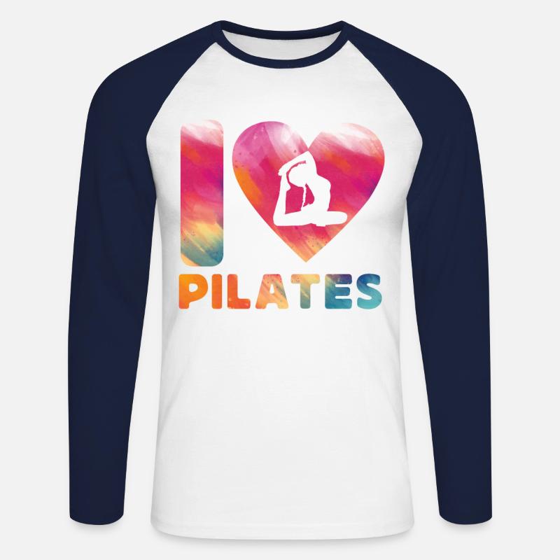 Pilates Instructor Teacher Heart - Unisex Baseballshirt langarm - Weiß/Navy