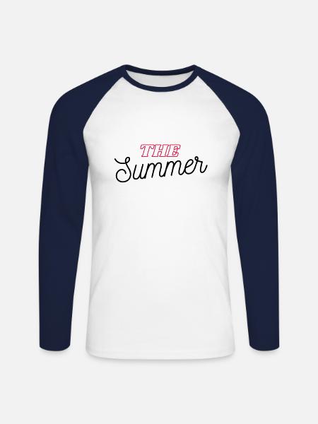 Summer summer - Unisex Long Sleeve Baseball T-Shirt - white/navy
