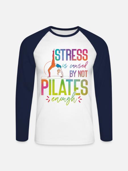 Instructeur de Pilates Enseignant - T-shirt baseball manches longues Homme - blanc/marine