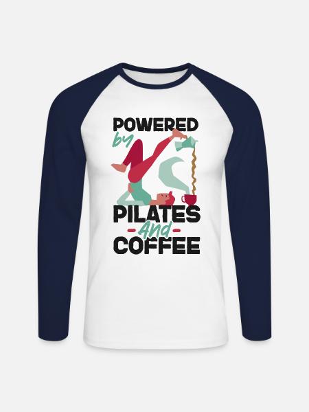 Pilates Instructor Teacher Coffee - Unisex Long Sleeve Baseball T-Shirt - white/navy