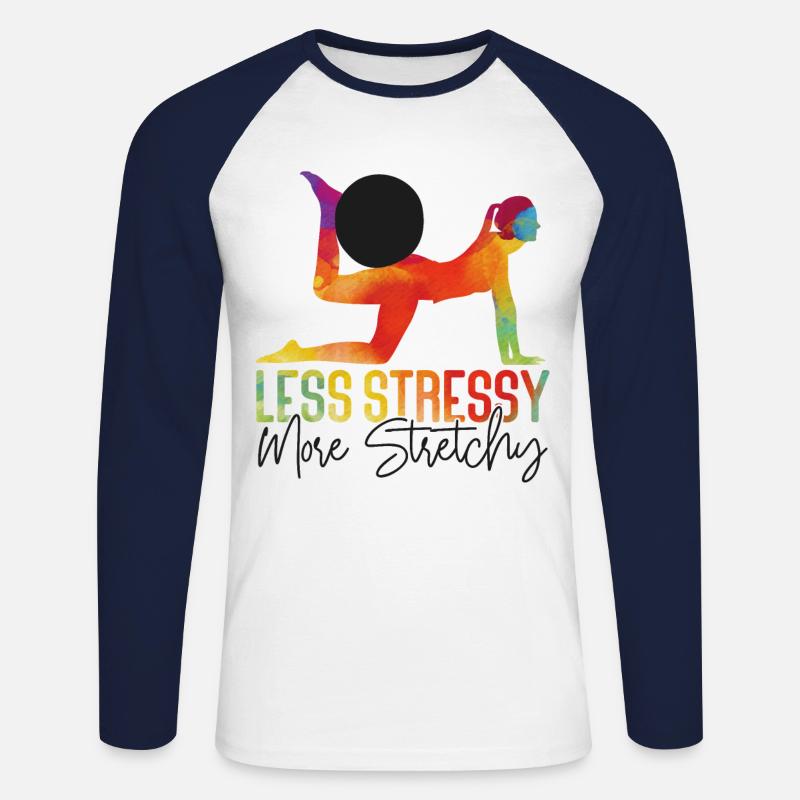 Pilates Instructor Teacher Pun - Unisex Baseballshirt langarm - Weiß/Navy