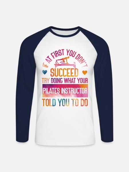 Pilates Instructor Teacher - Unisex Long Sleeve Baseball T-Shirt - white/navy